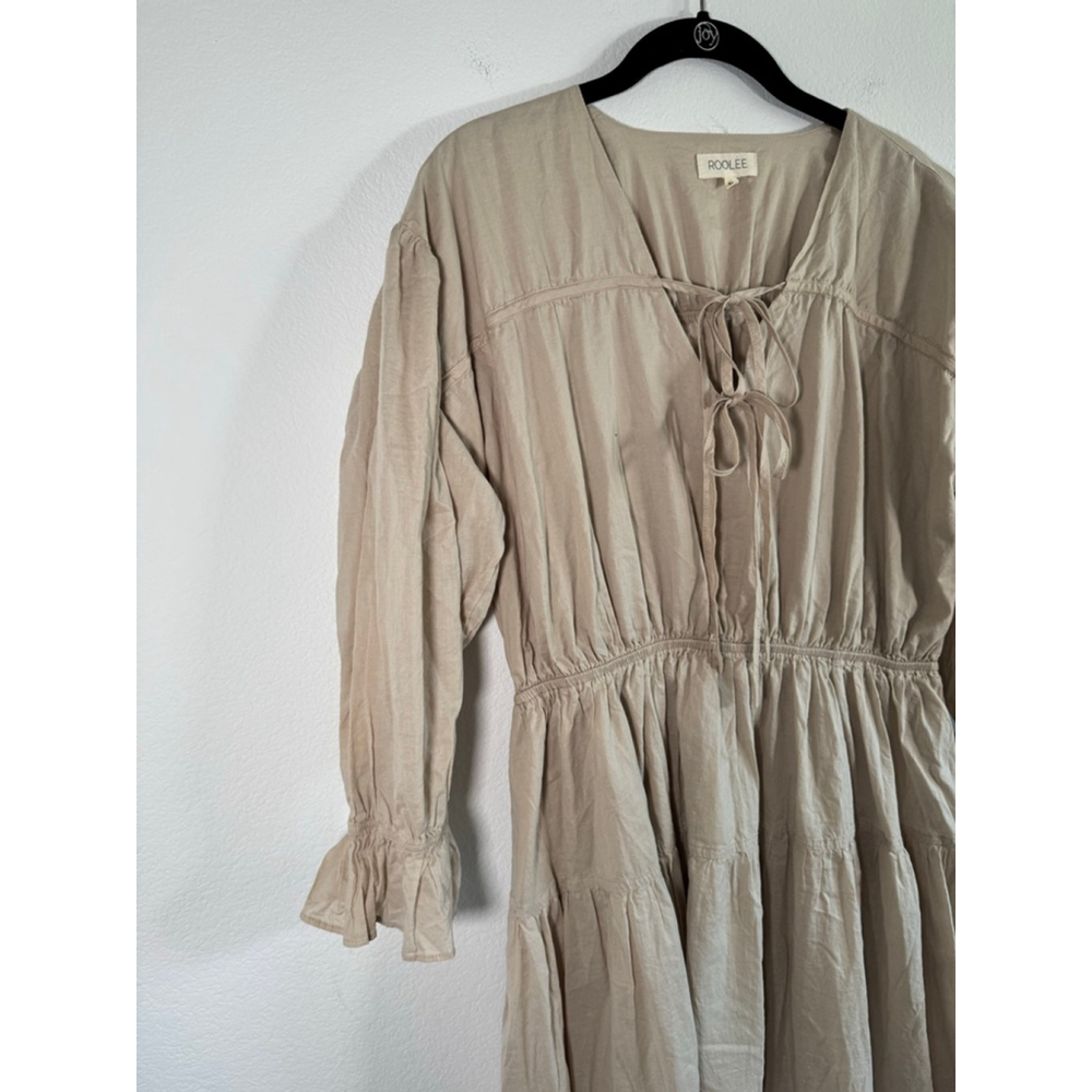 Women's ROOLEE Beige Midi Dress M - Picture 4 of 13